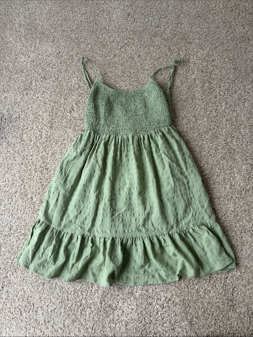 Tilly's Sage Green Smocked Mini Dress
